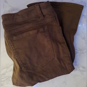 h&m brown flare pants